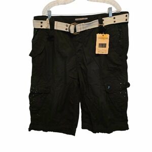 Vintage Kilogram Cargo Shorts Skater Baggy Combat Harlem Black Belted 40 NWT